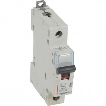 Автоматический выключатель LEGRAND DX³-E 6000 6 кА тип C 1П 230/400 В 25А 1 модуль белый Автоматический выключатель LEGRAND DX³-E 6000 6 кА тип C 1П 230/400 В 25А 1 модуль белый