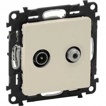 Розетка LEGRAND Valena LIFE проходная TV-SAT 1,5дБ/14дБ диапазоны 5-862МГц/950-2400 МГц с лицевой панелью слоновая кость Розетка LEGRAND Valena LIFE проходная TV-SAT 1,5дБ/14дБ диапазоны 5-862МГц/950-2400 МГц с лицевой панелью слоновая кость