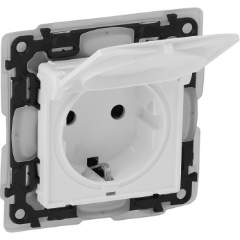 Розетка силовая LEGRAND Valena LIFE IP44.2К+З с защитными шторками и откидной крышкой белый Розетка силовая LEGRAND Valena LIFE IP44.2К+З с защитными шторками и откидной крышкой белый
