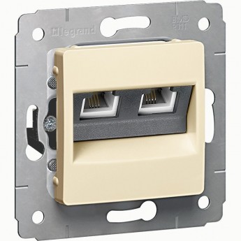 Телефонная розетка LEGRAND Cariva RJ11 4 контакта 2 выхода слоновая кость Телефонная розетка LEGRAND Cariva RJ11 4 контакта 2 выхода слоновая кость