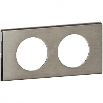 Рамка LEGRAND двухпостовая фактурная сталь Рамка LEGRAND двухпостовая фактурная сталь