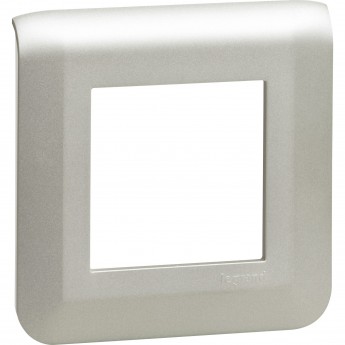 Рамка LEGRAND MOSAIC 2 модуля - алюминий Рамка LEGRAND MOSAIC 2 модуля - алюминий